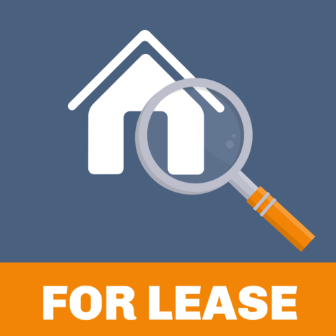 For Lease and Magnifying Glass on House Property Template